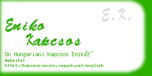 eniko kapcsos business card